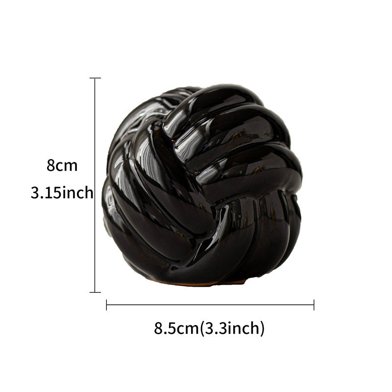 Gold Ceramic Knot Sculpture — Size: Standard; Color: Black