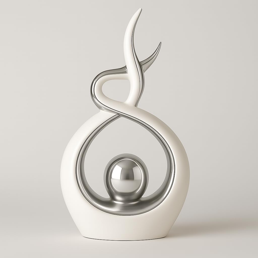 Silver Ceramic Abstract Sculpture