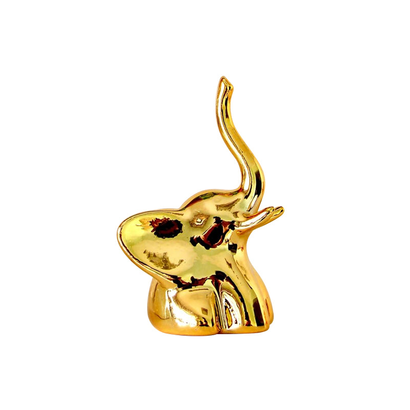 Gold Ceramic Elephant Figurine — Size: 9.5*6cm; Color: Gold