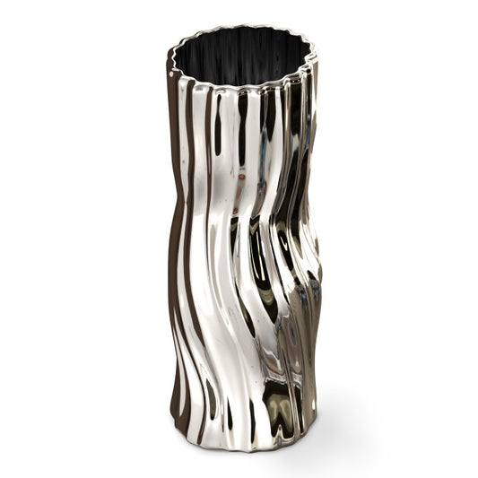 Silver-Tone Ceramic Table Vase