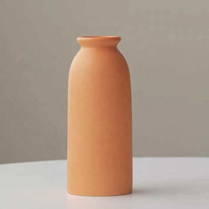 Minimalist Ceramic Table Vase — Color: Orange