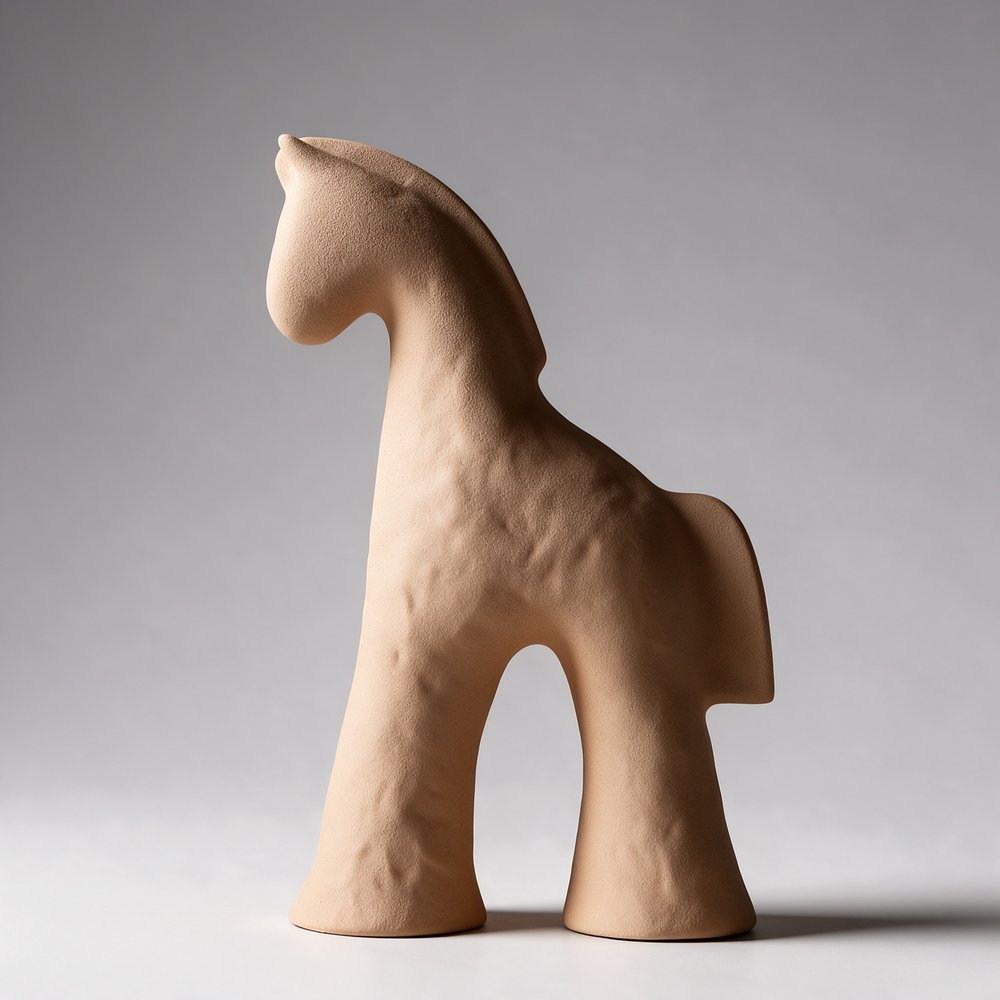 Matte Ceramic Horse Figurine