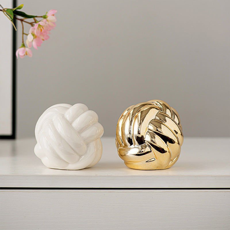 Gold Ceramic Knot Sculpture