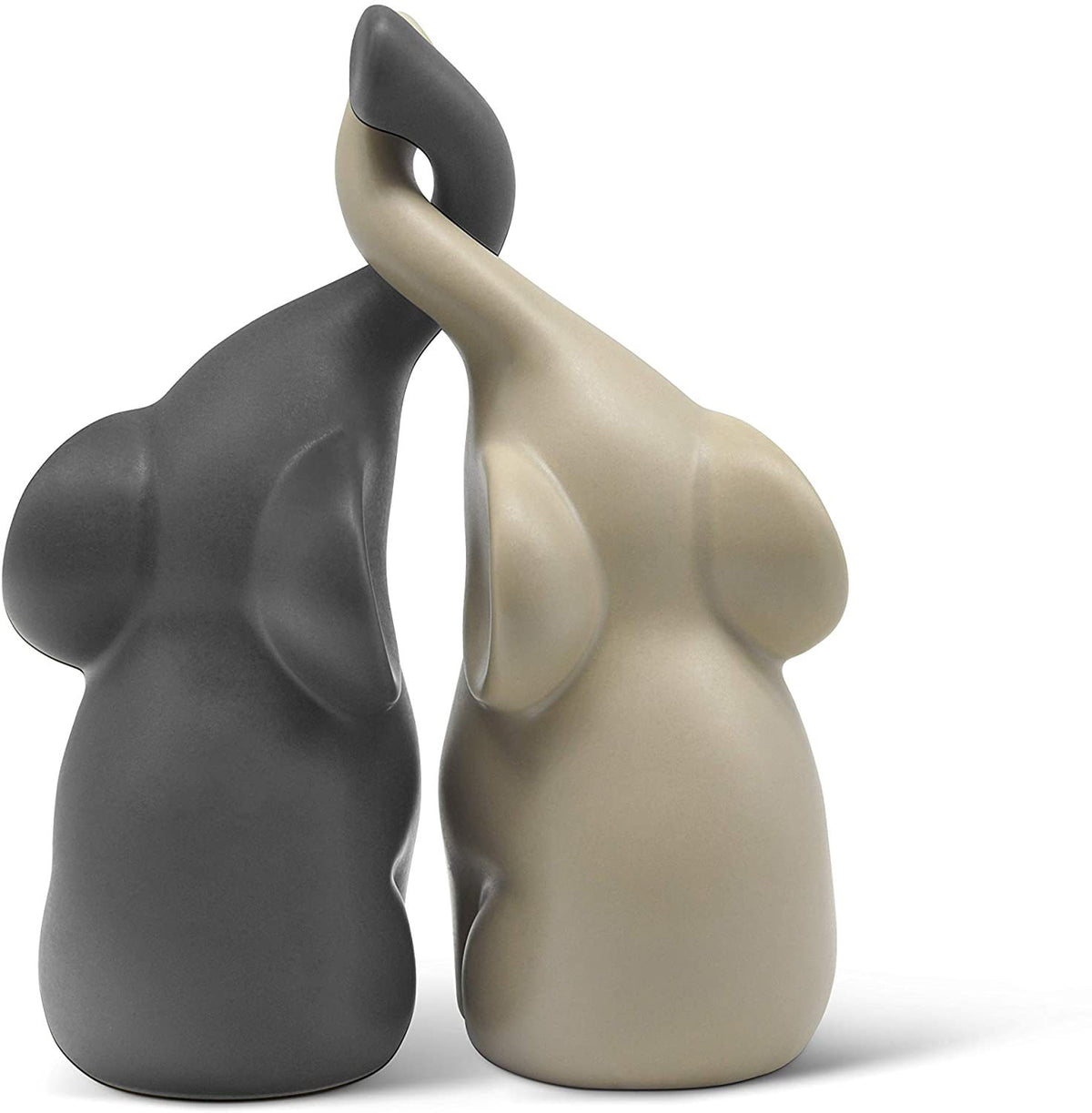 White and Gray Ceramic Elephant Figurine