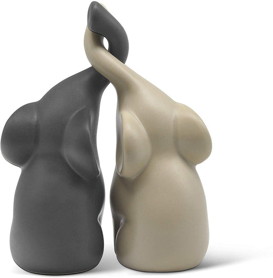 White and Gray Ceramic Elephant Figurine