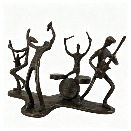 Metal Musician Group Tabletop Sculpture