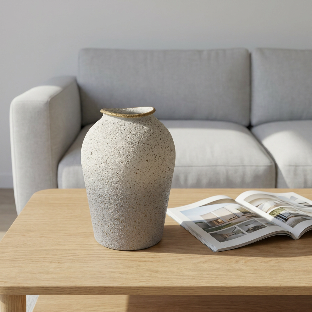 Textured Iron Flower Vase