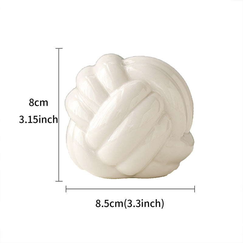 Gold Ceramic Knot Sculpture — Size: Standard; Color: White