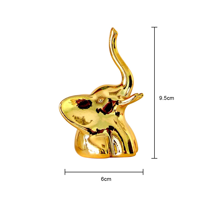 Gold Ceramic Elephant Figurine