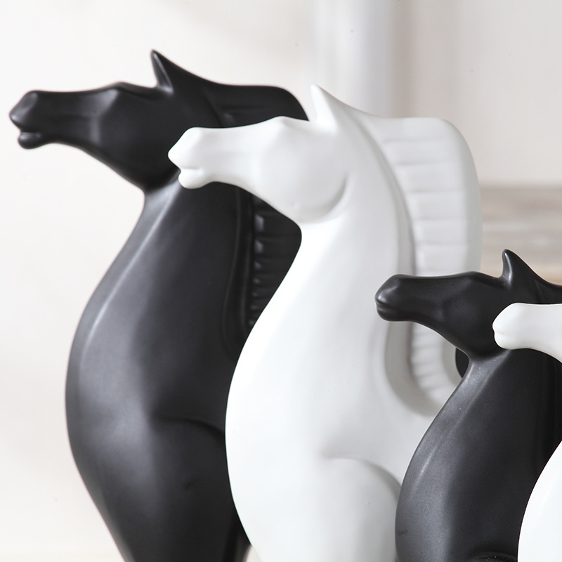 Medium White Ceramic Horse Figurine