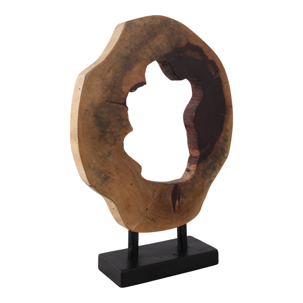 Round Wood Sculpture on Stand