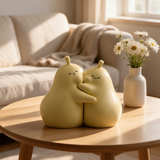 Yellow Ceramic Pear Bookend Pair
