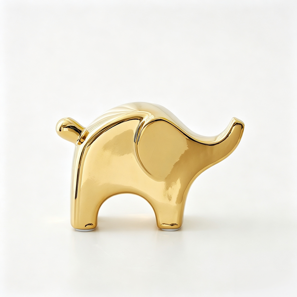 Ceramic Elephant Figurine Gold — Size: Small - 4" - 7"; Color: Gold