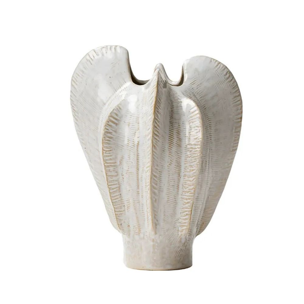 White Sculptural Ceramic Vase
