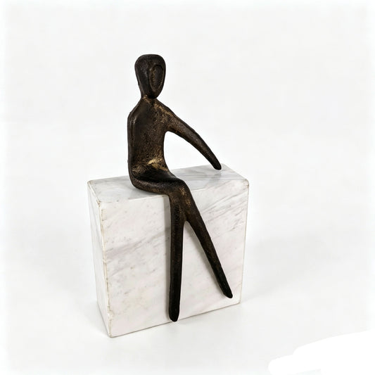 Metal Seated Figure Tabletop Figurine