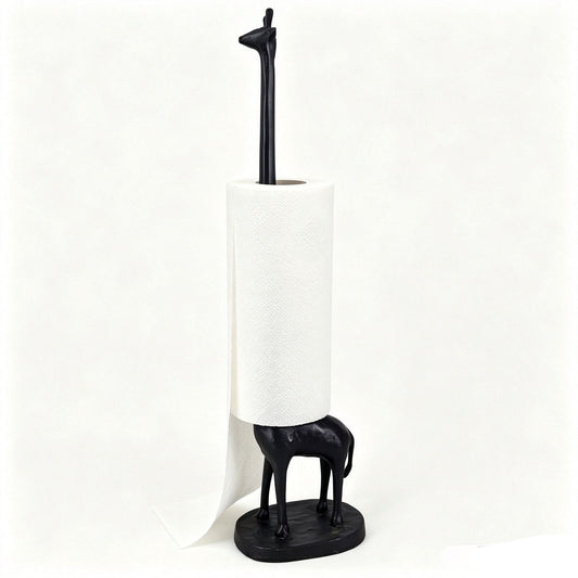 Black Cast Iron Giraffe Toilet Paper Holder