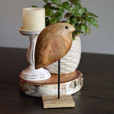 Wooden Bird Tabletop Sculpture
