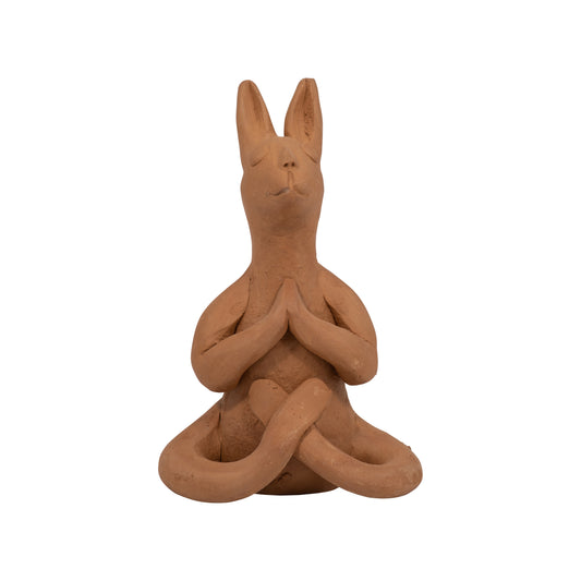 Meditating Rabbit Ceramic Figurine