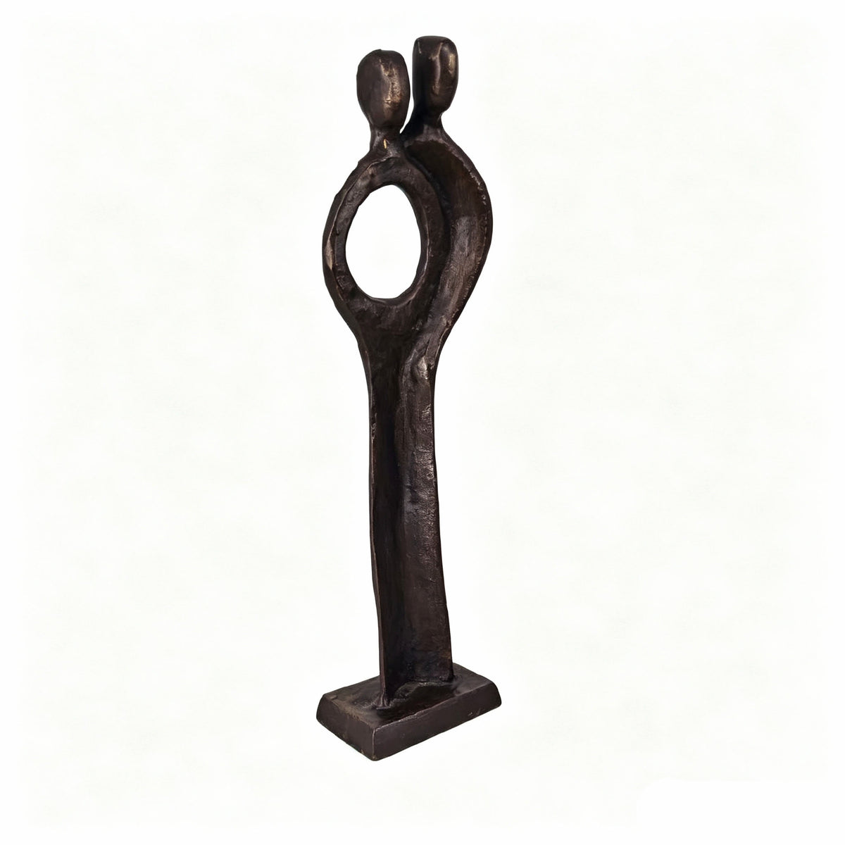 Bronze-Tone Iron Abstract Couple Figurine
