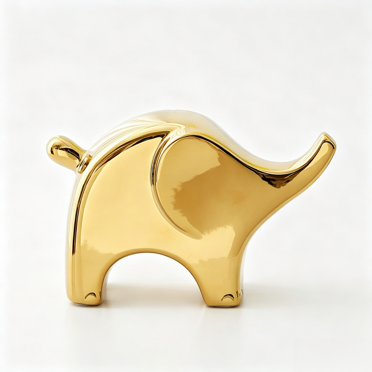 Ceramic Elephant Figurine Gold