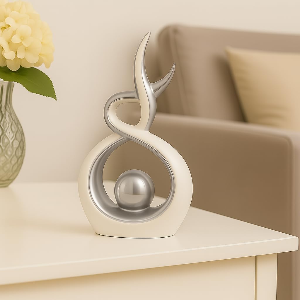 Silver Ceramic Abstract Sculpture