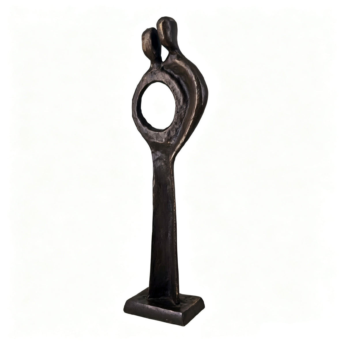 Bronze-Tone Iron Abstract Couple Figurine