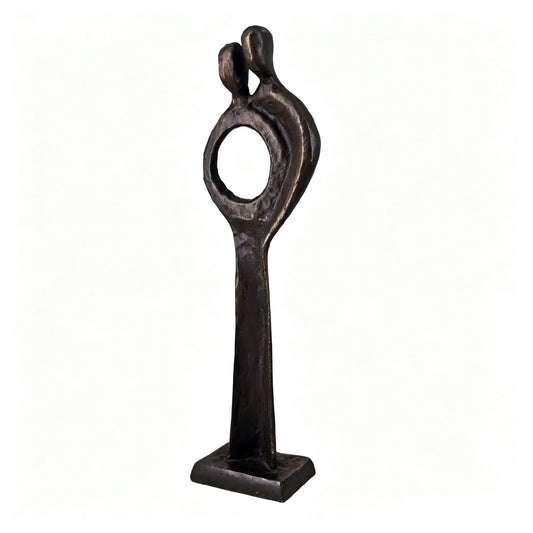 Bronze-Tone Iron Abstract Couple Figurine