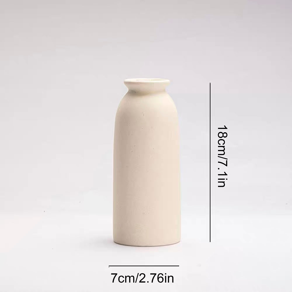 Minimalist Ceramic Table Vase — Color: Light Yellow