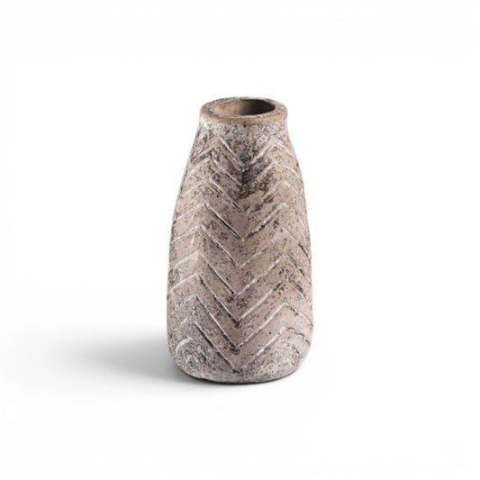 Chevron-Pattern Ceramic Vase