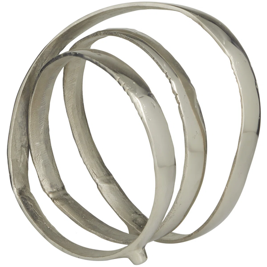 Dark Gray Metal Loop Sculpture